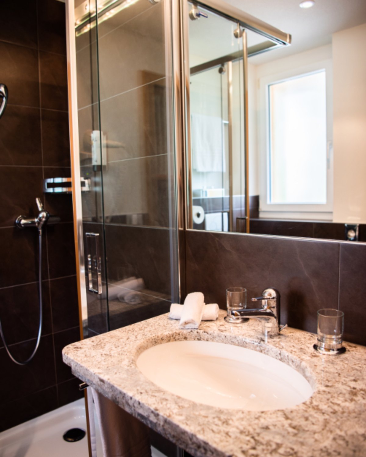 A bathroom cleaned down &mdash; representative imagery, not a specific Perham Services job